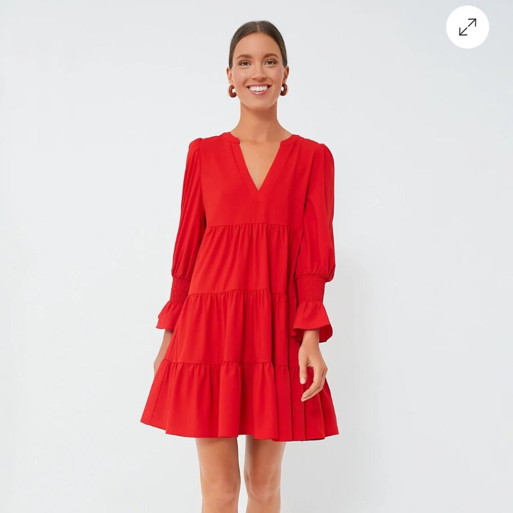 Pomander Place  Red Crepe Kenzo Dress - Size XS